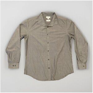 EUC - CALVIN KLEIN Slim Fit Infinite Grey Button Up Dress Shirt Large 100 Cotton
